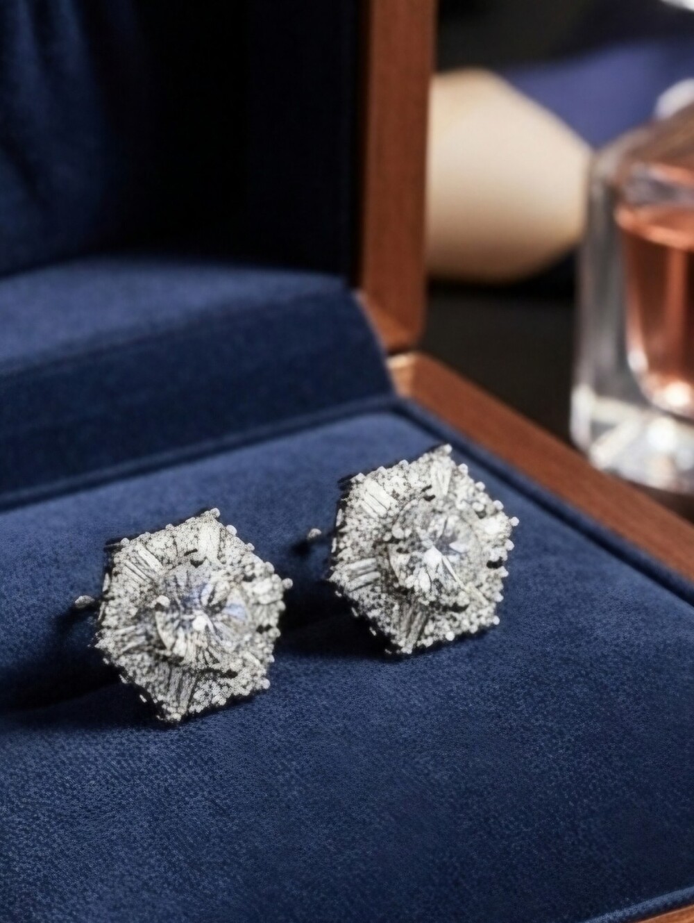 Hexagon Austrian Earrings